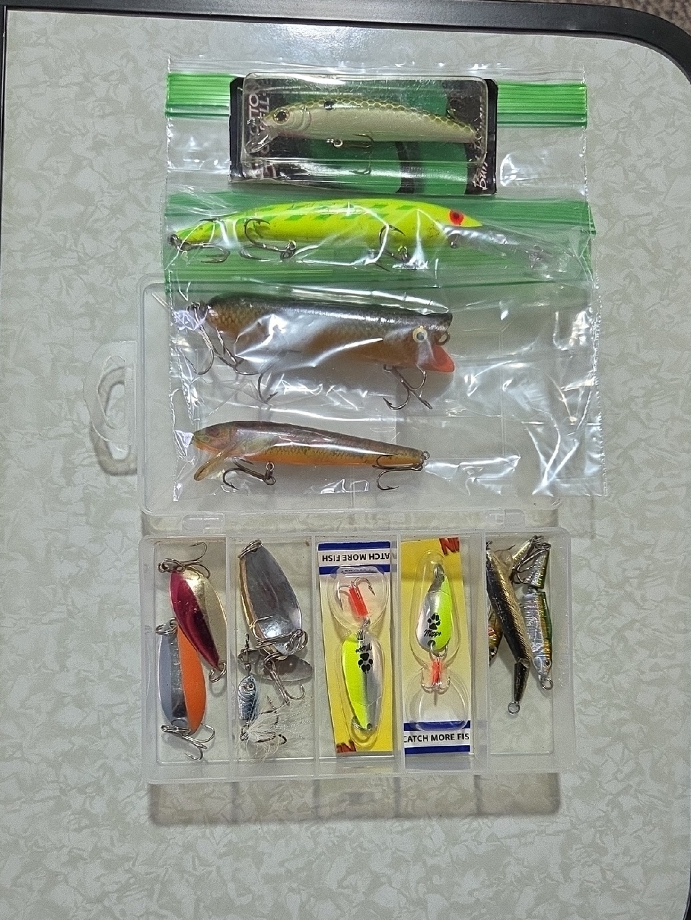 Assorted Fishing Lures Pack - Neon Yellow & Natural Tones